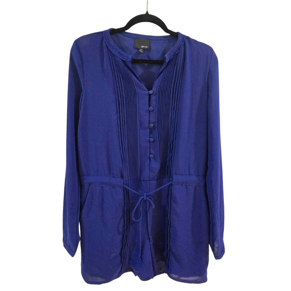 Greylin Royal Blue Pintuck Romper 💙 - Size XS